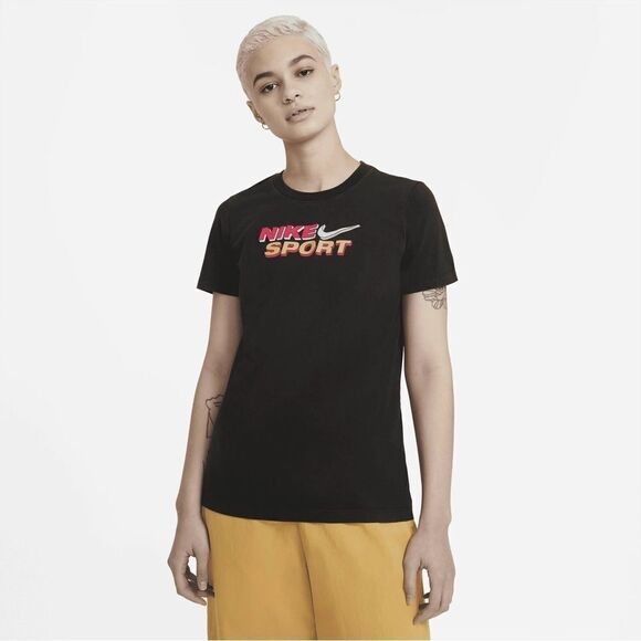 Nike Womens Sportswear Cotton Logo T-Shirt,Black,X-Small - Picture 11 of 16